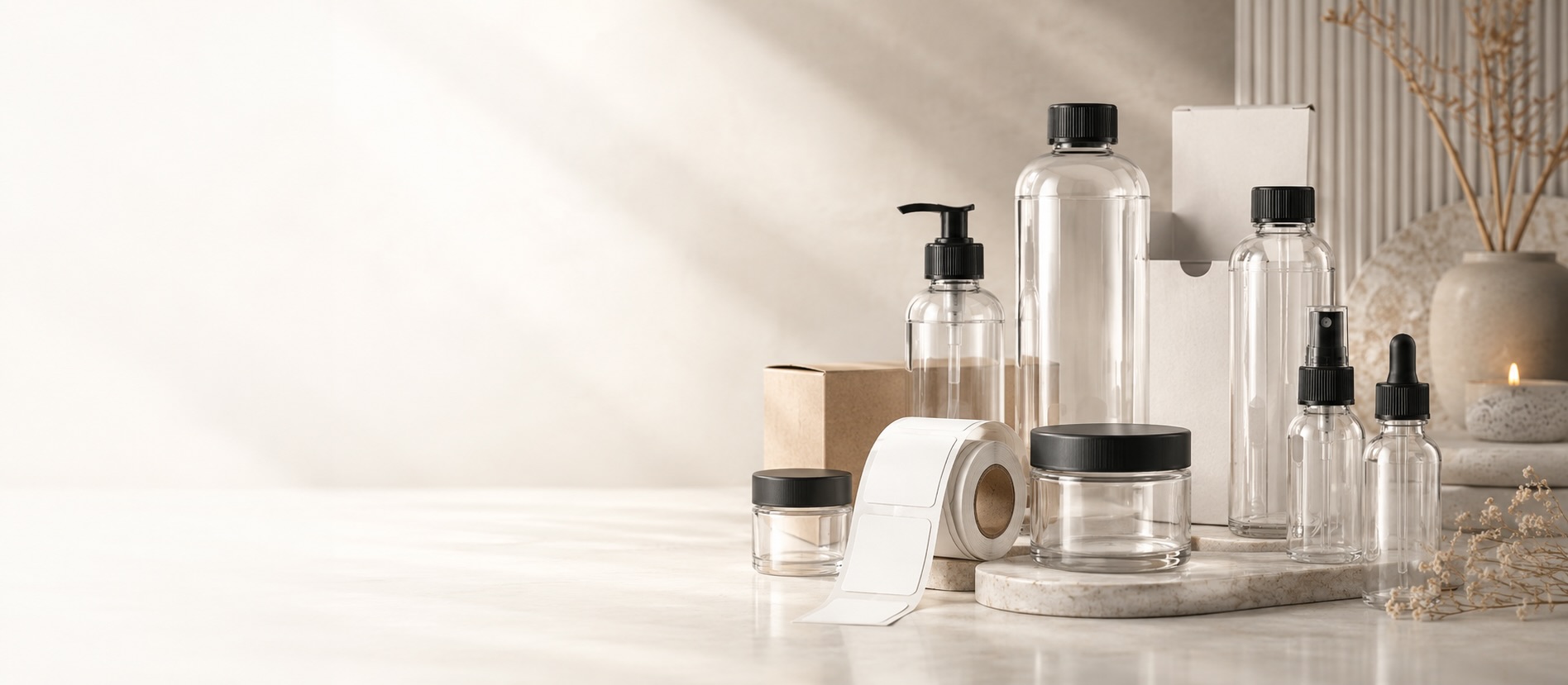 Wholesale packaging supplies for bottles, jars, caps and fragrance packaging