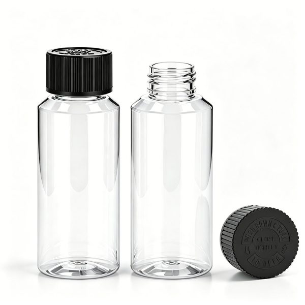 120ml clear PET diffuser refill bottle with 28/410 black CRC cap