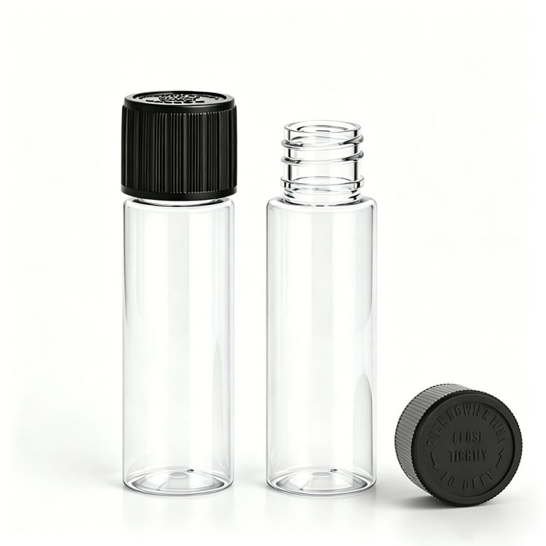 20ml clear PET diffuser refill bottle with 18/410 CRC cap for cold-air scent machine refills