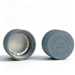28mm slate blue CRC cap Pantone 7544 C with heat induction foil liner for PET bottles