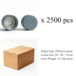 28mm slate blue CRC cap carton packing with 250