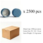 28mm blue CRC cap carton packing with 2500 pcs per carton