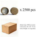 28mm gold CRC cap carton packing with 2500 pcs per carton