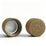 28mm gold CRC cap Pantone 872 C with heat induction foil liner for PET bottles