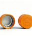 28mm amber orange CRC cap Pantone 144 C with heat induction foil liner for PET bottles
