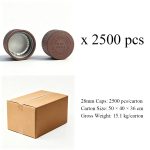 28mm dark red CRC cap carton packing with 2500 pcs per carton