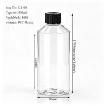 500ml PET diffuser refill bottle size and dimension chart