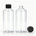 500ml clear PET diffuser refill bottle with 28/410 black CRC cap