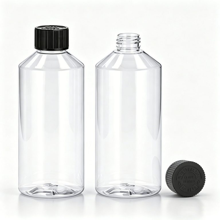 500ml clear PET diffuser refill bottle with 28/410 black CRC cap