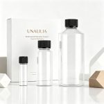 20ml 120ml and 500ml clear PET diffuser refill bottle size comparison with black CRC caps