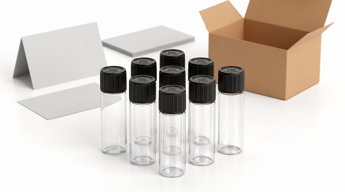 20ml heavy-wall PET essential oil sample bottles for fragrance trial kits