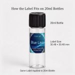 Blue Lava 20ml fragrance oil label fit on small bottle, label size 30.48 × 30.48 mm