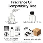 Fragrance oil compatibility test process for PET diffuser refill bottle sample pack