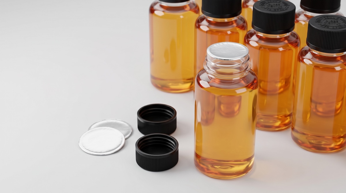 heat induction foil liner sealed on PET fragrance oil bottle mouth