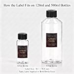 Saffron Smoke custom fragrance oil labels roll, 5,000 labels per roll, fits 120ml and 500ml fragrance oil bottles