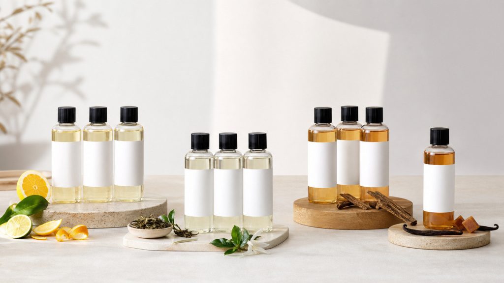 popular fragrance notes packaged in PET refill bottles for hotel and home scenting