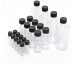 Clear PET diffuser refill bottles with black child resistant caps in multiple sizes