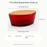 770ml boat-shaped glass candle jar dimensions
