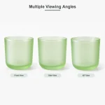 Multiple views of 12 oz colored frosted glass candle jar