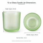 12 oz colored glass candle jar dimensions 90 mm by 94 mm