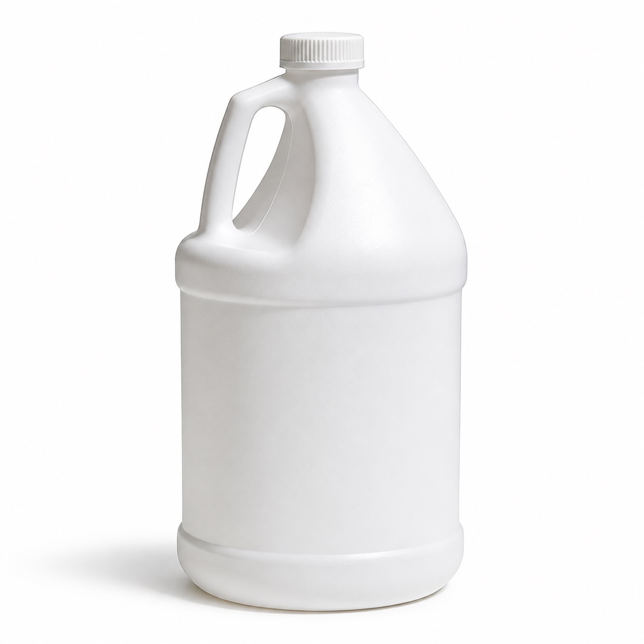 1 Gallon HDPE Jug – Main Product View White 1 gallon HDPE jug with 38mm screw cap