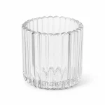 6 oz clear ribbed glass candle jar