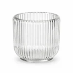 7 oz clear rounded ribbed glass candle jar