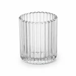 10 oz clear tall ribbed glass candle jar