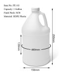 1 gallon HDPE jug dimensions and neck specifications