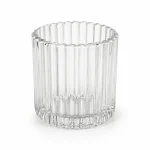 11 oz clear ribbed glass candle jar
