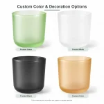 Custom colored frosted glass candle jar options