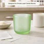 Private label colored frosted glass candle jar with custom logo printing